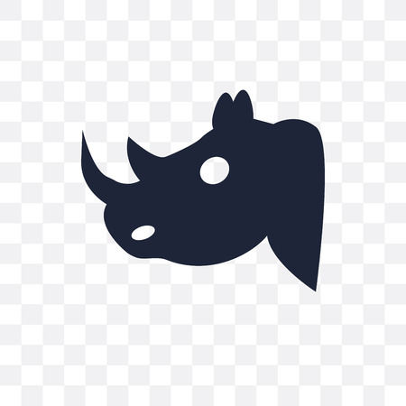 Rhino transparent icon. Rhino symbol design from Animals collection. Simple element vector illustration on transparent background.のイラスト素材