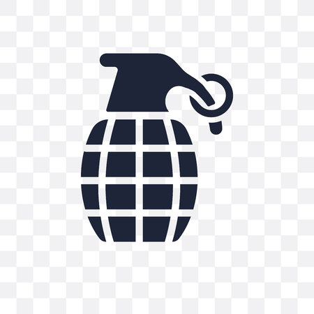 Grenade transparent icon. Grenade symbol design from Army collection.のイラスト素材