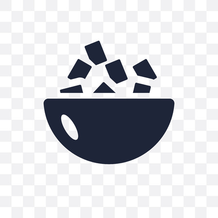 Sugar in a bowl transparent icon and symbol designのイラスト素材