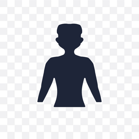 Human body standing black transparent icon. Human body standing black symbol design from Human Body Parts collection.のイラスト素材