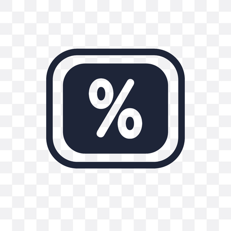 Percent transparent icon. Percent symbol design from Payment collection. Simple element vector illustration on transparent background.のイラスト素材
