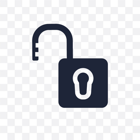 Open padlock transparent icon. Open padlock symbol design from Success collection. Simple element vector illustration on transparent background.のイラスト素材