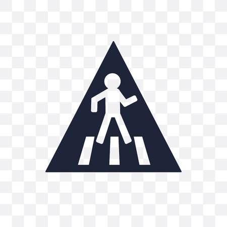 Zebra crossing sign transparent icon. Zebra crossing sign symbol design from Traffic signs collection. Simple element vector illustration on transparent background.のイラスト素材