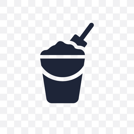 Sand bucket and shovel transparent icon. Sand bucket and shovel symbol design from Summer collection. Simple element vector illustration on transparent background.のイラスト素材