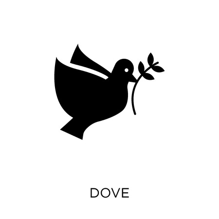 Bird holding flower with beak icon and symbol design from Wedding and love collection. Simple element vector illustration on white background.のイラスト素材