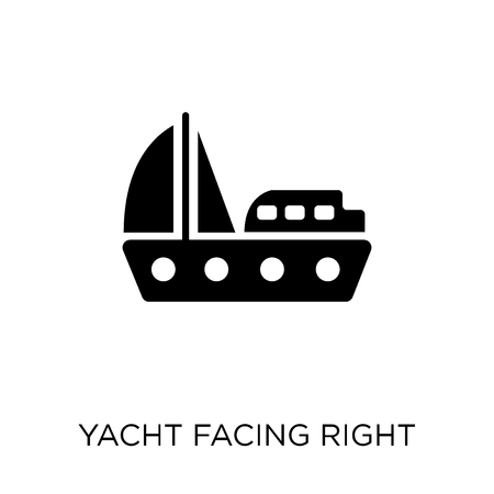 Yacht Facing Right icon. Yacht Facing Right symbol design from Nautical collection. Simple element vector illustration on white background.のイラスト素材