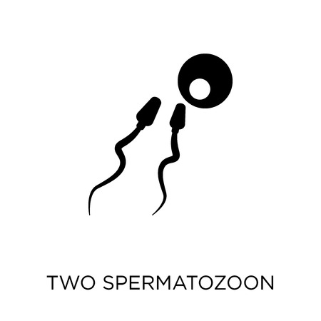 Two Spermatozoon icon. Two Spermatozoon symbol design from Human Body Parts collection.のイラスト素材