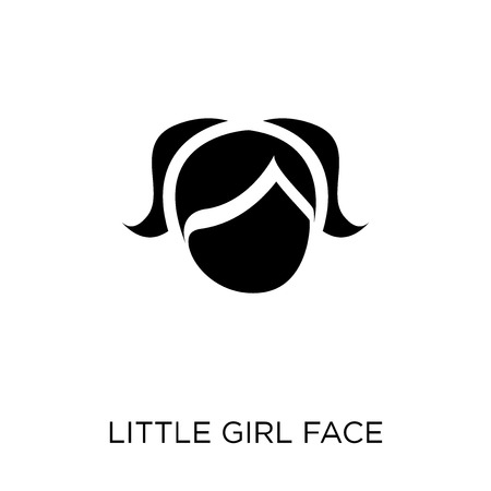 Little girl face icon. Little girl face symbol design from People collection. Simple element vector illustration on white background.のイラスト素材