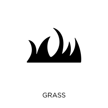Grass icon. Grass symbol design from Agriculture, Farming and Gardening collection. Simple element vector illustration on white background.のイラスト素材