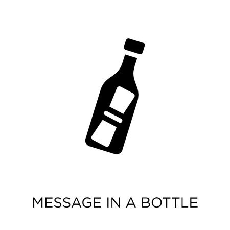 Message In a Bottle icon. Message In a Bottle symbol design from Nautical collection. Simple element vector illustration on white background.のイラスト素材