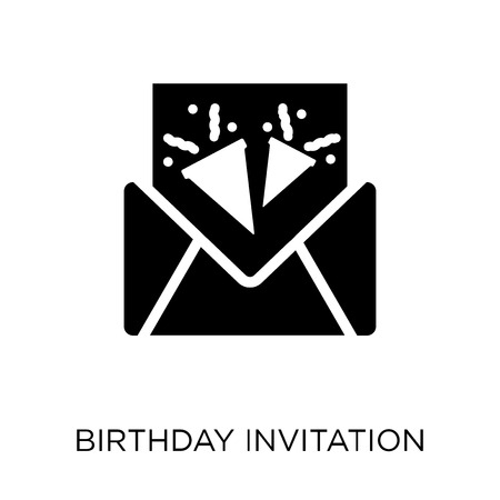 Birthday invitation icon. Birthday invitation symbol design from Birthday and Party collection. Simple element vector illustration on white background.のイラスト素材