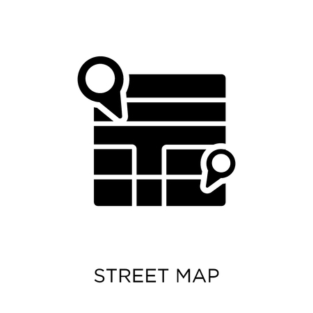 Street Map icon. Street Map symbol design from Maps and locations collection. Simple element vector illustration on white background.のイラスト素材