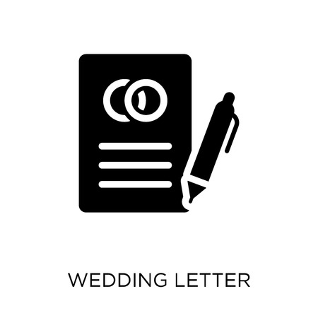 wedding Letter icon. wedding Letter symbol design from Wedding and love collection. Simple element vector illustration on white background.のイラスト素材