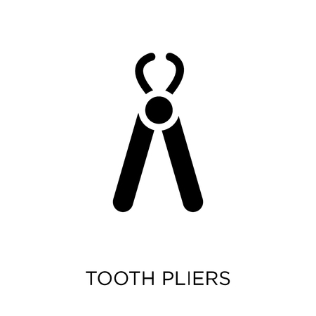 Tooth pliers icon. Tooth pliers symbol design from Dentist collection. Simple element vector illustration on white background.のイラスト素材
