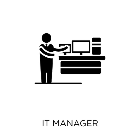 IT Manager icon. IT Manager symbol design from Professions collection. Simple element vector illustration on white background.のイラスト素材