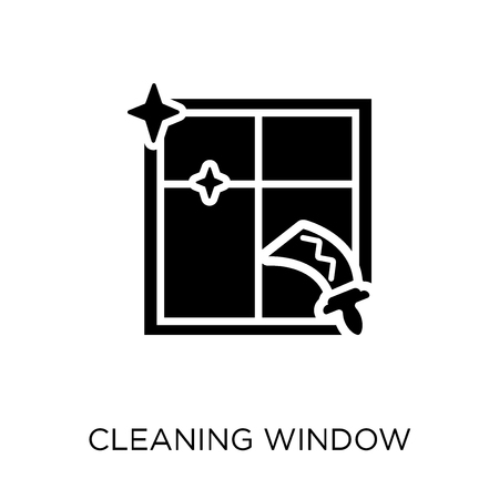 Cleaning Window icon and symbol design from Cleaning collection. Simple element vector illustration on white background.のイラスト素材