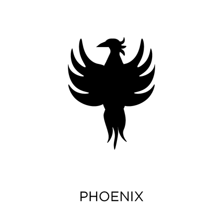 Phoenix icon and symbol design from Fairy tale collection. Simple element vector illustration on white background.のイラスト素材