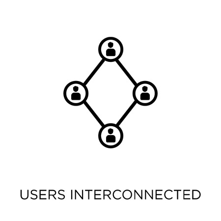 Users interconnected icon. Users interconnected symbol design from Analytics collection. Simple element vector illustration on white background.のイラスト素材
