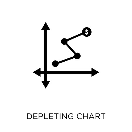 Depleting chart icon. Depleting chart symbol design from Analytics collection. Simple element vector illustration on white background.のイラスト素材