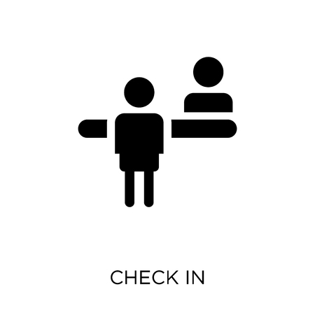 Check in icon and symbol design. Simple element vector illustration on white background.のイラスト素材