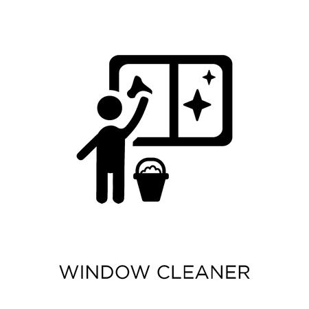Window cleaner icon. Window cleaner symbol design from Cleaning collection. Simple element vector illustration on white background.のイラスト素材
