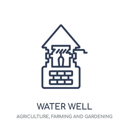 water Well icon. water Well linear symbol design from Agriculture, Farming and Gardening collection. Simple outline element vector illustration on white background.のイラスト素材