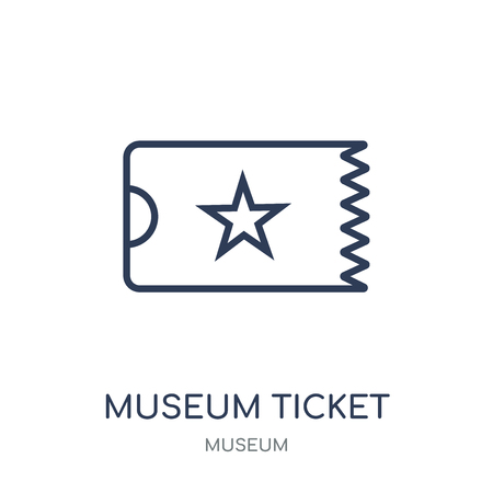 museum Ticket icon. museum Ticket linear symbol design from Museum collection. Simple outline element vector illustration on white background.のイラスト素材