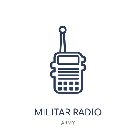 Militar Radio icon. Militar Radio linear symbol design from Army collection.のイラスト素材