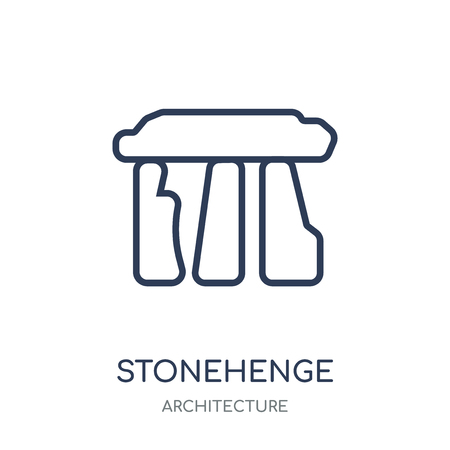 Stonehenge icon. Stonehenge linear symbol design from Architecture collection. Simple outline element vector illustration on white background.のイラスト素材