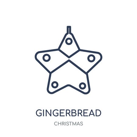Gingerbread icon. Gingerbread linear symbol design from Christmas collection. Simple outline element vector illustration on white background.のイラスト素材