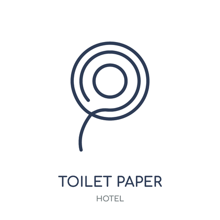 Toilet paper icon. Toilet paper linear symbol design from Hotel collection. Simple outline element vector illustration on white background.のイラスト素材