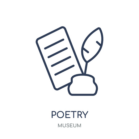 Poetry icon. Poetry linear symbol design from Museum collection. Simple outline element vector illustration on white background.のイラスト素材