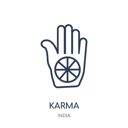 Karma icon. Karma linear symbol design from India collection. Simple outline element vector illustration on white background.のイラスト素材