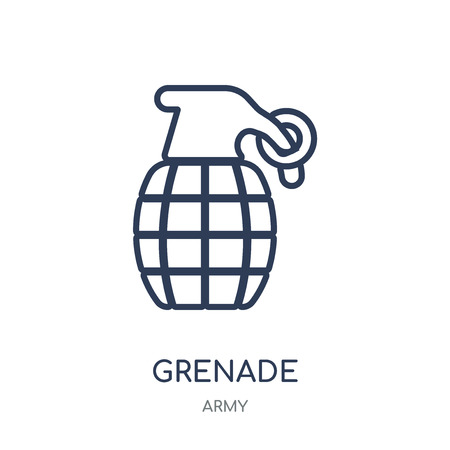 Grenade icon. Grenade linear symbol design from Army collection.のイラスト素材