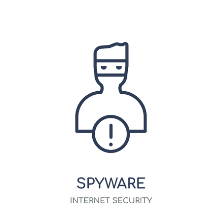Spyware icon. Spyware linear symbol design from Internet security collection. Simple outline element vector illustration on white background.のイラスト素材