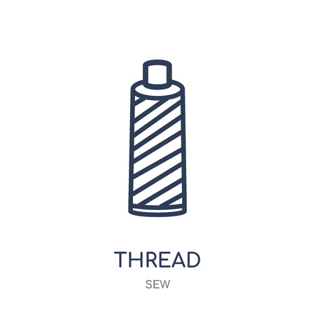 Thread icon. Thread linear symbol design from Sew collection. Simple outline element vector illustration on white background.のイラスト素材