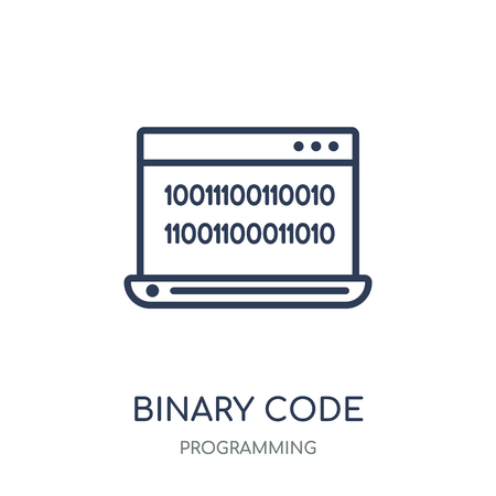 Binary code icon. Binary code linear symbol design from Programming collection. Simple outline element vector illustration on white background.のイラスト素材