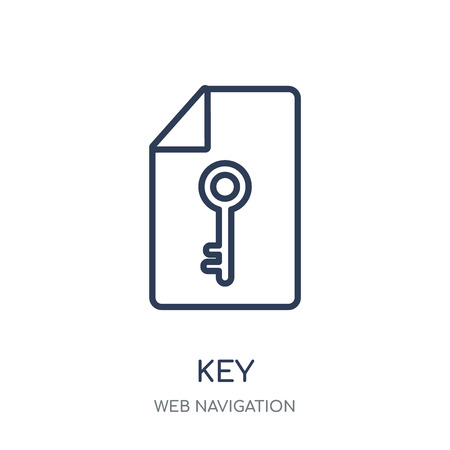 Key icon. Key linear symbol design from Web navigation collection. Simple outline element vector illustration on white background.のイラスト素材