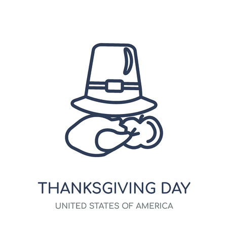 Thanksgiving Day icon. Thanksgiving Day linear symbol design from United states of america collection. Simple outline element vector illustration on white background.のイラスト素材