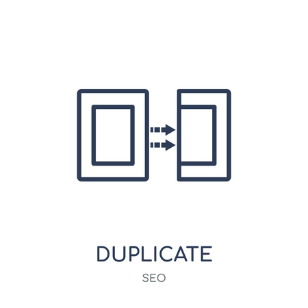 Duplicate icon. Duplicate linear symbol design from SEO collection. Simple outline element vector illustration on white background.