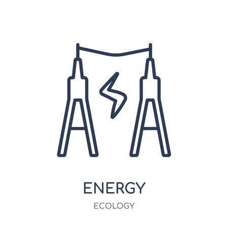 Energy icon. Energy linear symbol design from Ecology collection. Simple outline element vector illustration on white background.のイラスト素材