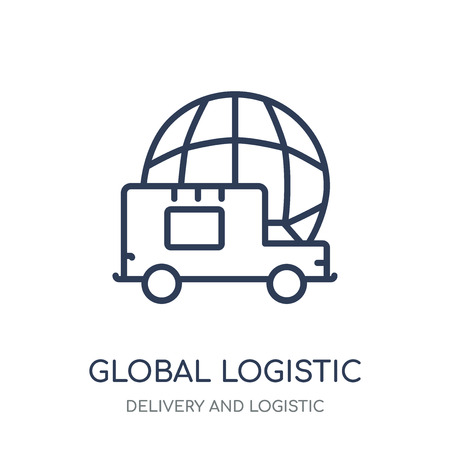 Global Logistic icon. Global Logistic linear symbol design from Delivery and logistic collection.のイラスト素材