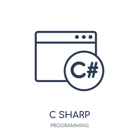 Vector of C sharp icon. C sharp linear - ID:111821017 - Royalty Free ...