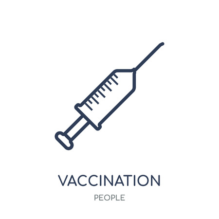 Vaccination icon. Vaccination linear symbol design from People collection. Simple outline element vector illustration on white background.のイラスト素材
