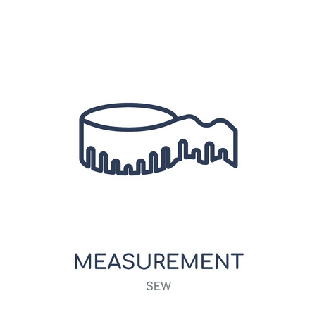Measurement icon. Measurement linear symbol design from Sew collection. Simple outline element vector illustration on white background.のイラスト素材