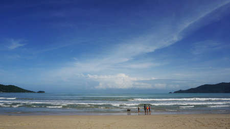 Beautiful day scenery at Patong beach located in Phuket, Thailand.の写真素材