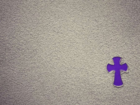 Ash Wednesday, Lent Season and Holy Week concept. A Christian Holy cross shape on background of scattered ashes.の写真素材