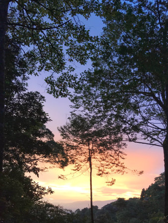 View of sunset from Kledang Hill located in Perak, Malaysia.の写真素材