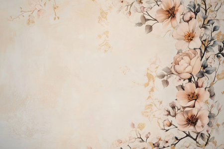 Delicate floral background with soft, ivory and pastel colorsの素材