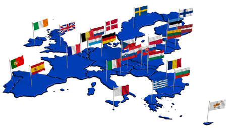 European Union with Flags 2の写真素材
